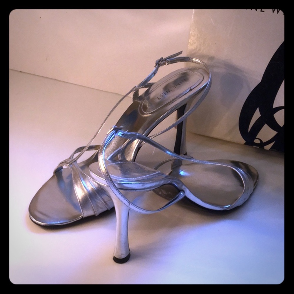 Nine West Dressy Silver Sling-back Sandal